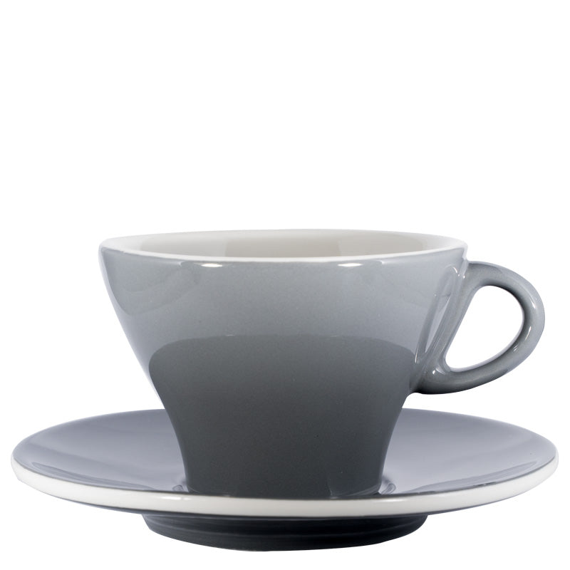 Milchkaffeetasse bunt - Quarzgrau